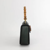 Gucci Bamboo 1947 Top Handle Bag Leather Small Dark Green