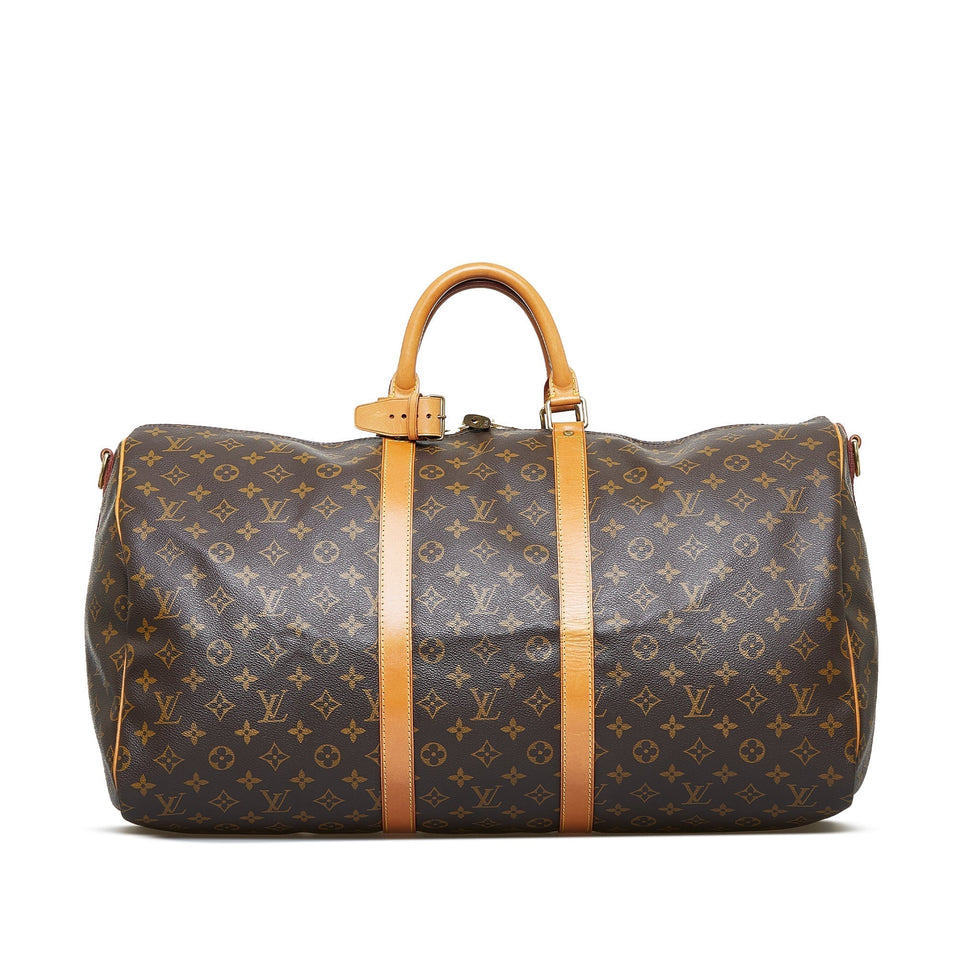 Louis Vuitton Monogram Keepall Bandouliere 55 Travel Bag
