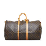 Louis Vuitton Monogram Keepall Bandouliere 55 Travel Bag