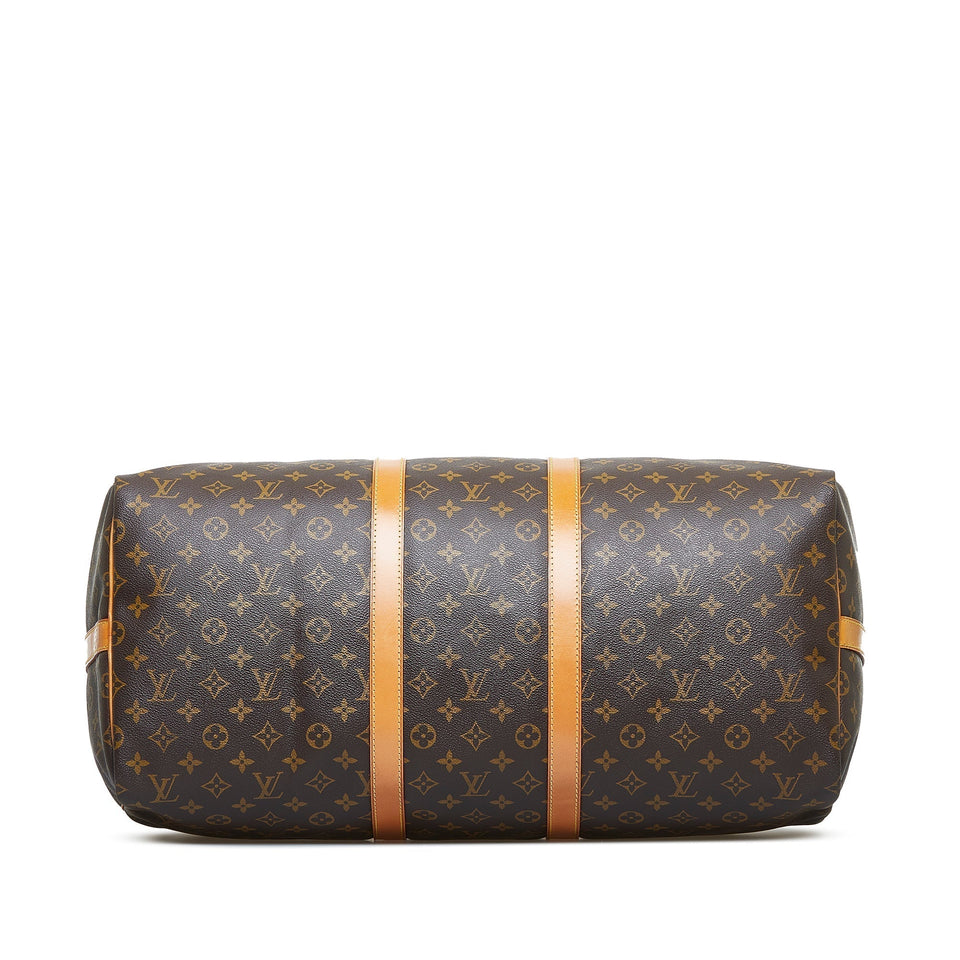 Louis Vuitton Monogram Keepall Bandouliere 55 Travel Bag