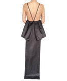 Prada Black Silk Train Bow Gown - 38