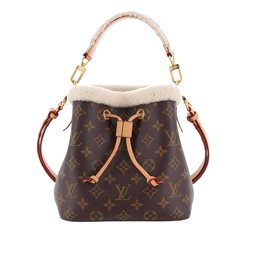 Louis Vuitton Monogram Neonoe Shearling BB Bucket Bag