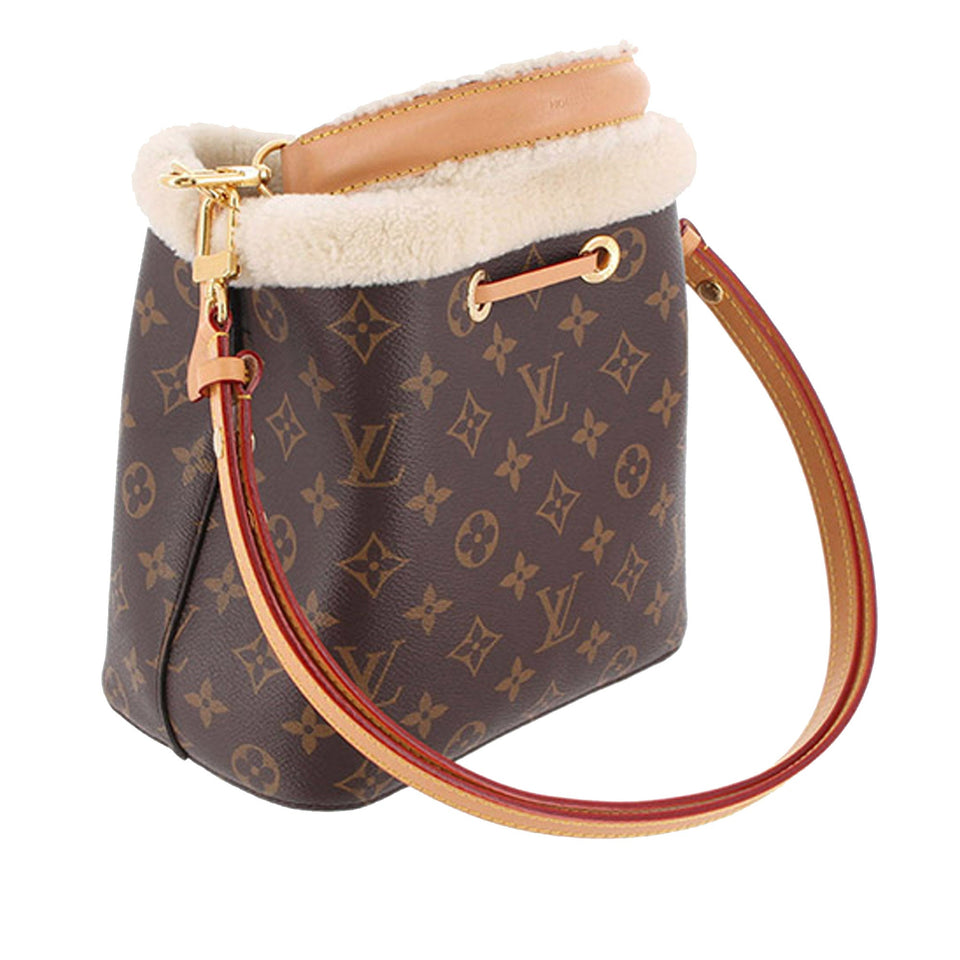 Louis Vuitton Monogram Neonoe Shearling BB Bucket Bag