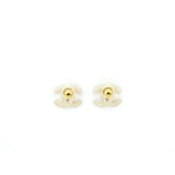 Chanel Mini Classic CC Logo Earrings Gold Tone