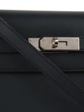 Hermes Kelly 35 Black Sombrero Leather PHW.
