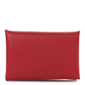 Hermes Epsom Calvi Card Case Rubis