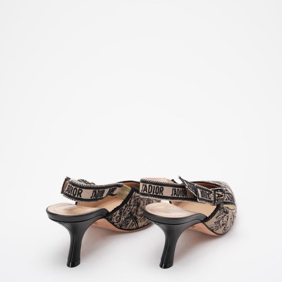 Christian Dior Toile De Jouy J'ADior Pumps 38 Hazelnut Black