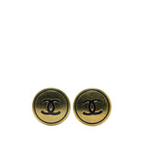 Chanel Gold Plated Coco Mark Vintage Earrings 94P