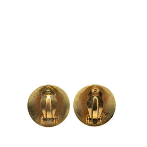 Chanel Gold Plated Coco Mark Vintage Earrings 94P