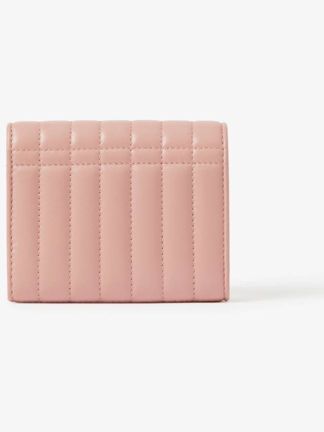 Luxury Burberry Lola Quilted Leather Folding Wallet Dusty Pink