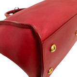 Saint Laurent- Petit Cabas Shoulder Bag Wine Red Gold Metal Fittings