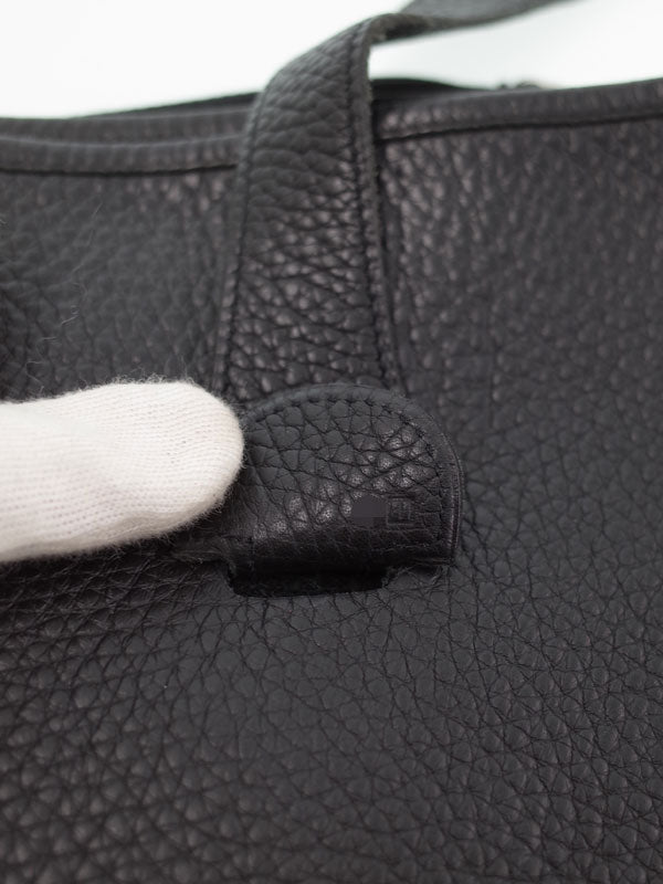 Hermes Evelyn Stamp Shoulder Bag Black