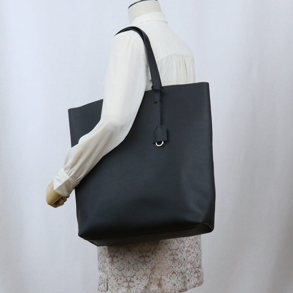Saint Laurent- Sac Shopping Tote Bag Noir Leather Black