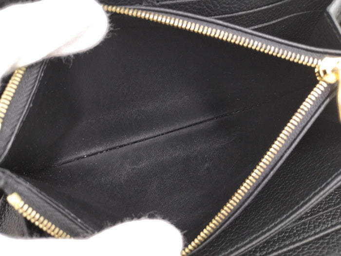 Louis Vuitton Zippy Wallet Round Zipper Long Wallet Monogram Amplant Black Beige