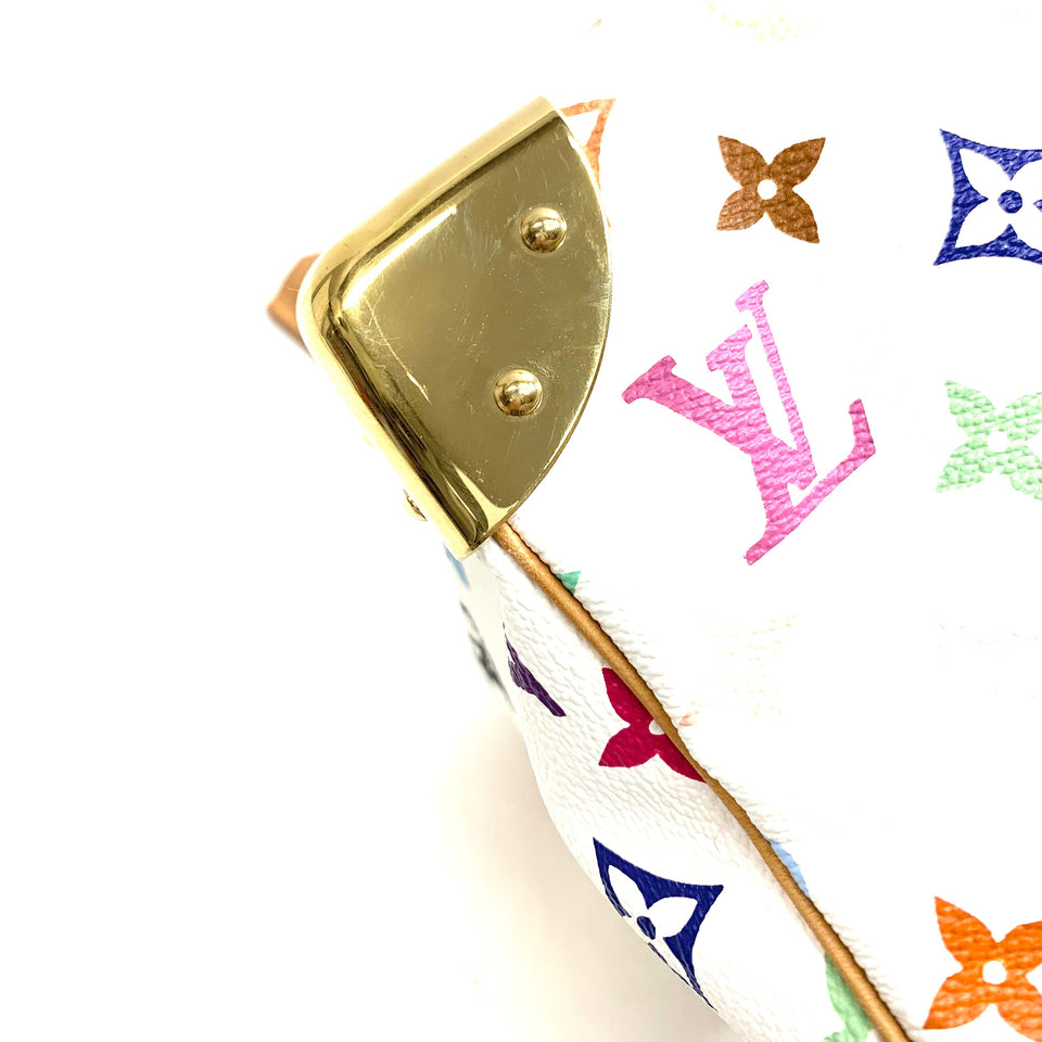 Louis Vuitton Monogram Multicolor Speedy 30 Boston Bag WH Bron White