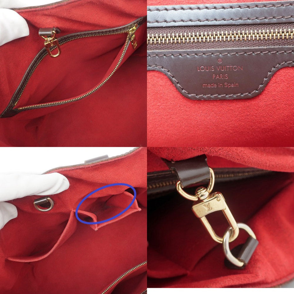 Louis Vuitton Hampstead PM Tote Bag Handbag Damier Dark Brown