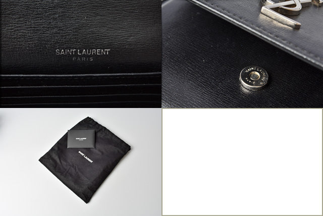 Saint Laurent- Paris Chain Shoulder Bag Sunset Leather Black