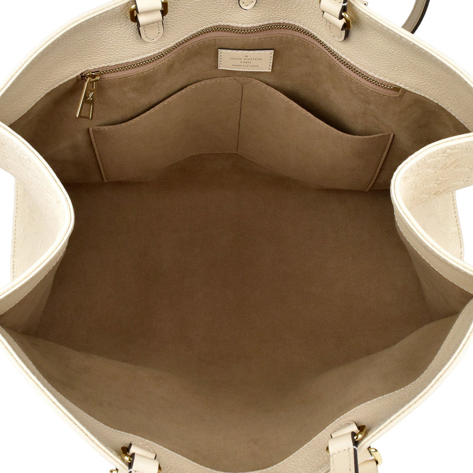 Louis Vuitton On The Go GM Shoulder Bag Monogram Creme