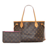 Louis Vuitton Monogram Neverfull PM Tote Bag Brown Leather