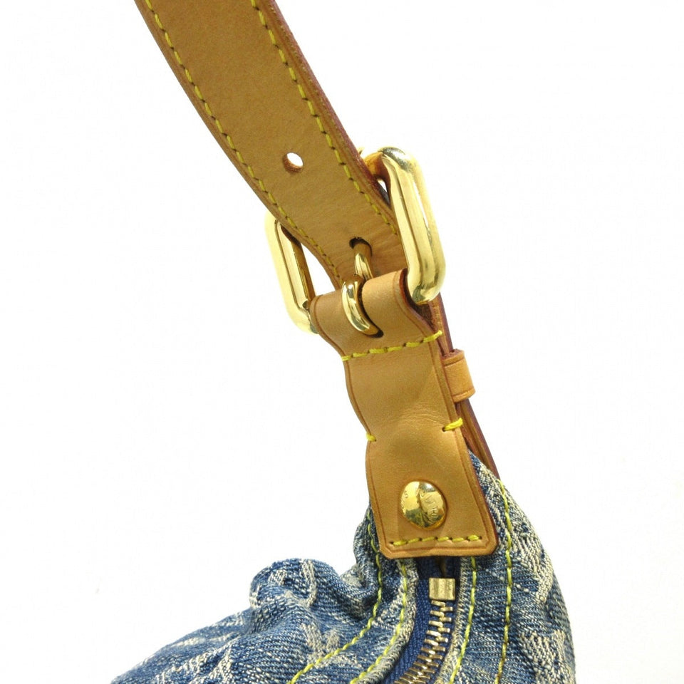 Louis Vuitton Baggy PM Shoulder Bag Blue Denim Leather