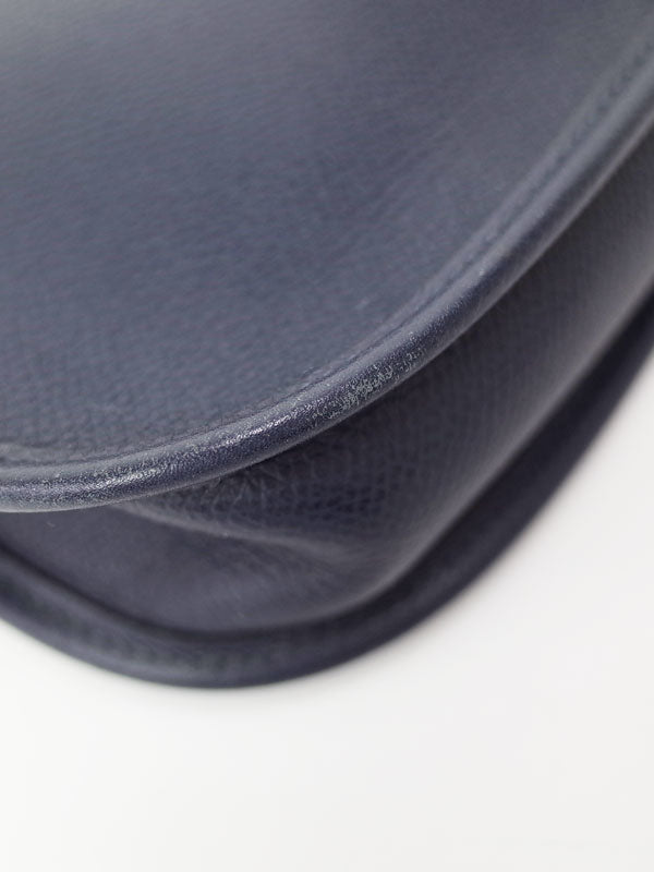 Hermes Evelyn Engraved Shoulder Bag Navy
