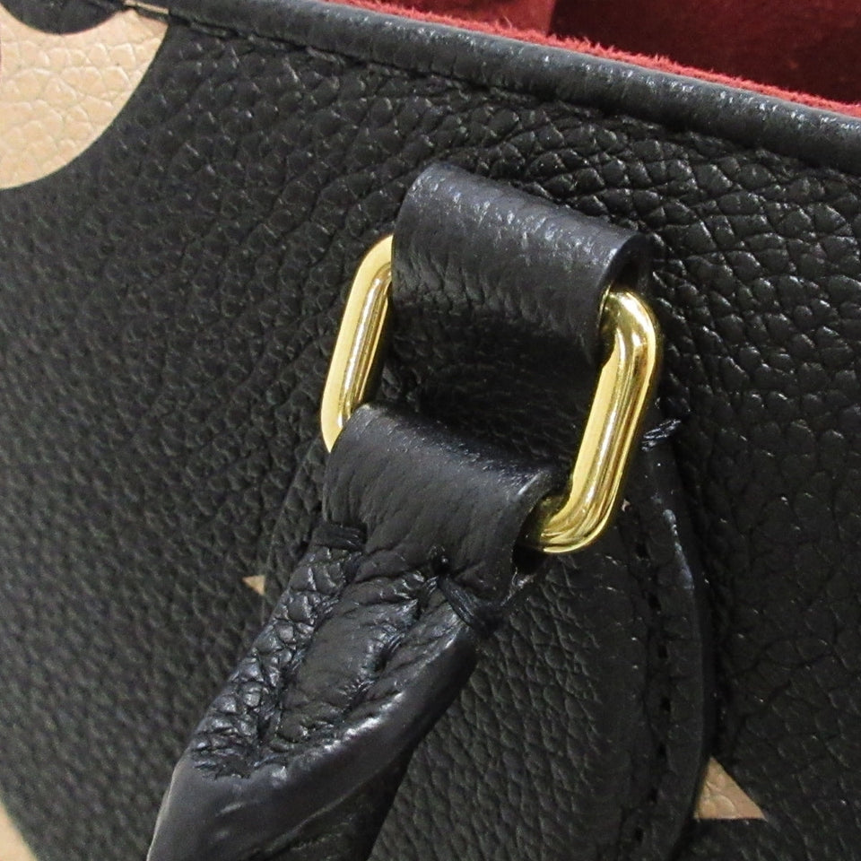 Louis Vuitton On The Go PM Tote Bag Black Beige Embossed Noir