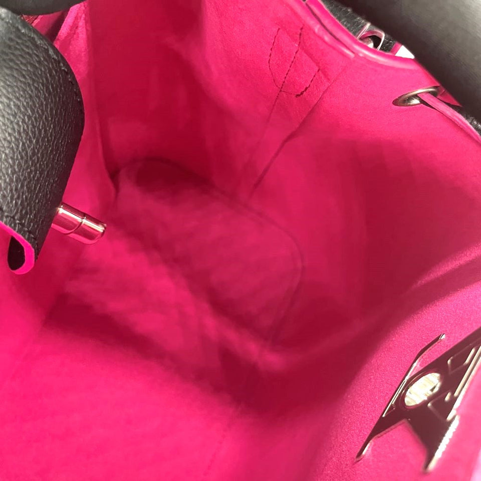 Louis Vuitton Lock Me Bucket Noir Fuchsia Leather 2way Shoulder Bag
