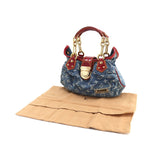 Louis Vuitton Monogram Denim Pleaty Aligator Shoulder Bag