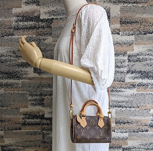 Louis Vuitton Nano Speedy  Monogram Leather Brown