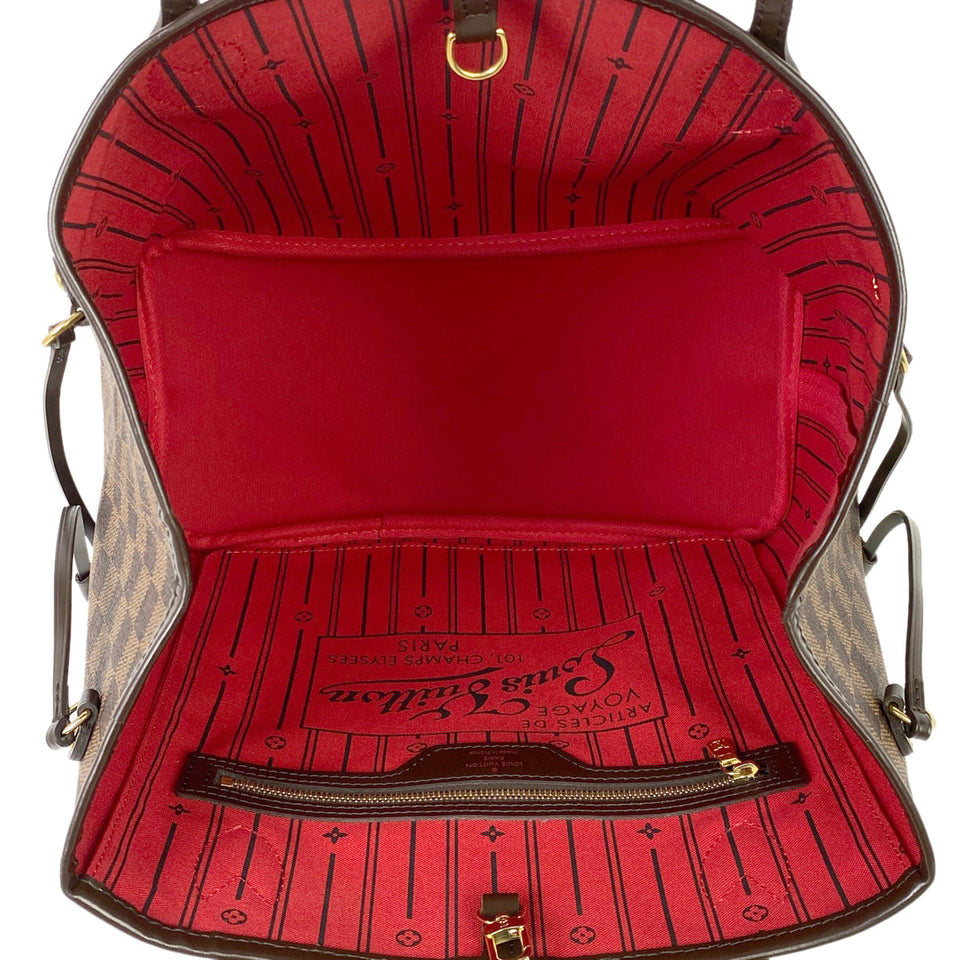 Louis Vuitton Neverfull MM Shoulder Bag Damier Brown