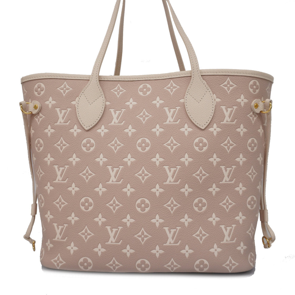 Louis Vuitton Tote Bag Monogram Implant Neverfull MM Beige