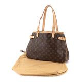 Louis Vuitton Monogram Batignolles Horizontal Tote Bag Brown Gold Metal Fittings