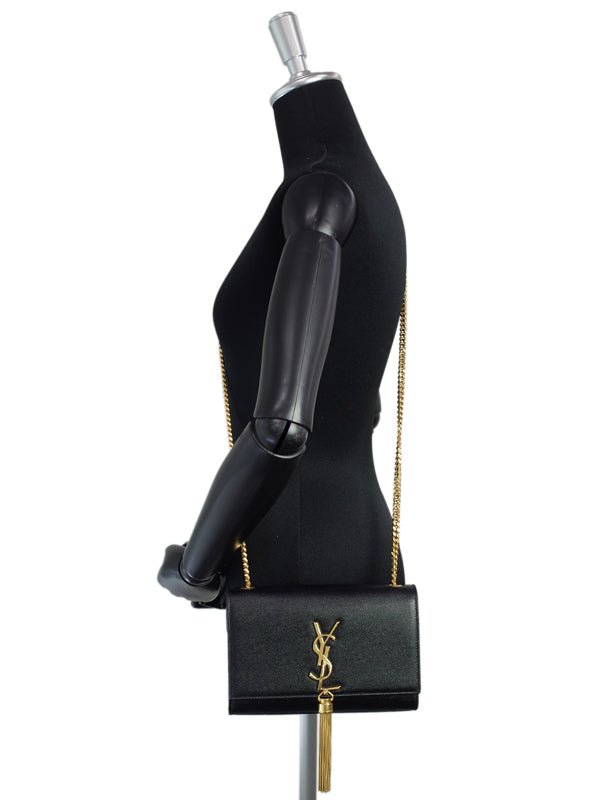 Saint Laurent- Paris Logo Kate Chain Shoulder Bag Black
