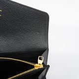 Louis Vuitton Bifold Long Wallet Monogram Implant Portefeuille Sarah Black