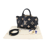 Louis Vuitton Bicolor Monogram Emplant Petit Palais PM Shoulder Bag Black Beige