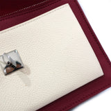 Louis Vuitton Pochette Lock Me Chain Shoulder Bag Bordeaux Beige Silver