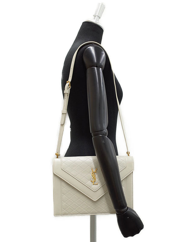 Saint Laurent- Paris Satchel Gabby Shoulder Strap Light Gray Black