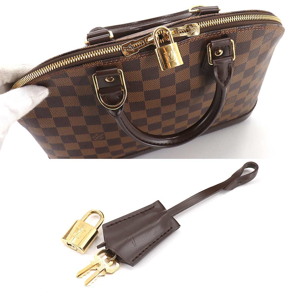 Louis Vuitton Damier Alma PM Hand Bag Ebene Brown