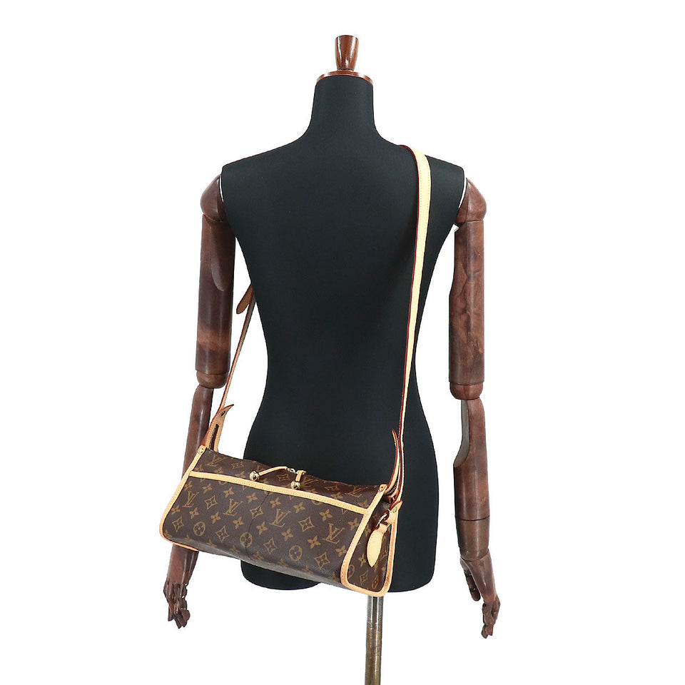 Louis Vuitton Monogram Popincourt Long Shoulder Bag Brown Gold Hardware