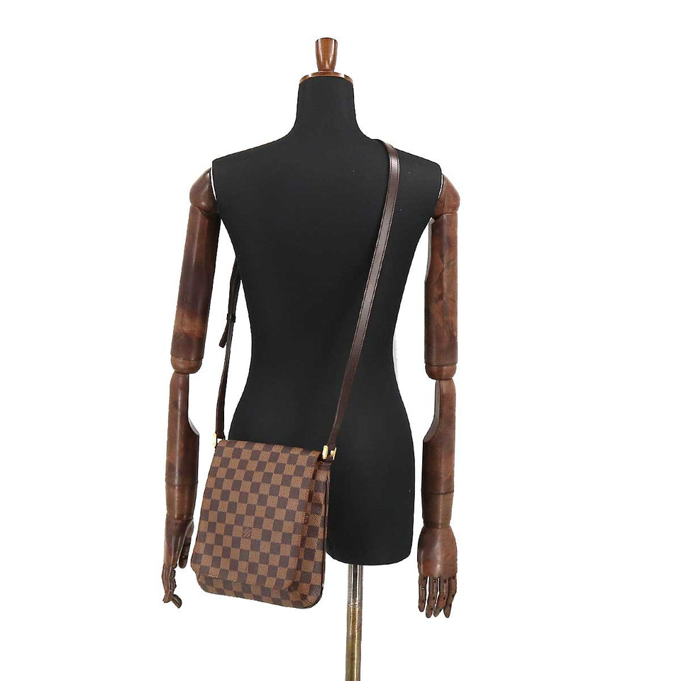 Louis Vuitton Damier Musette Salsa Long Shoulder Bag Ebene Gold Hardware