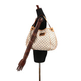 Louis Vuitton Damier Azur Galliera PM Shoulder Bag White Gray