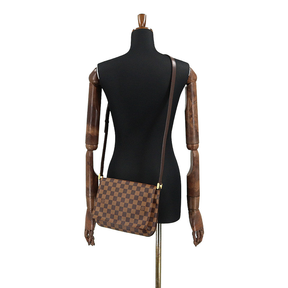 Louis Vuitton Damier Musette Tango Long Shoulder Bag Ebene