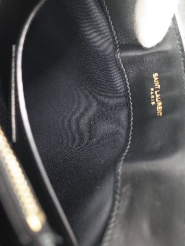 Saint Laurent- Paris Lulu Small Leather Chain Shoulder Bag Black