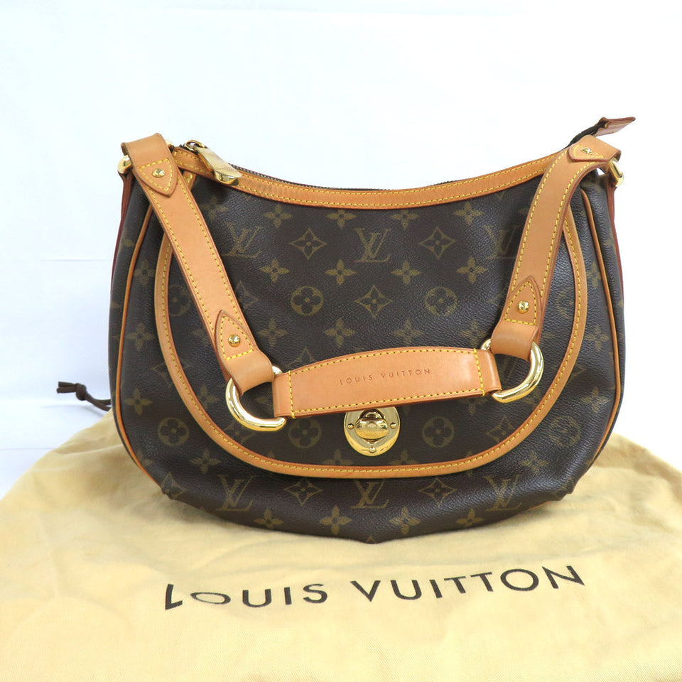 Louis Vuitton Turam PM Monogram Shoulder Bag Brown Leather