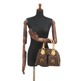 Louis Vuitton  Monogram Manhattan PM Hand Bag Brown Gold Hardware