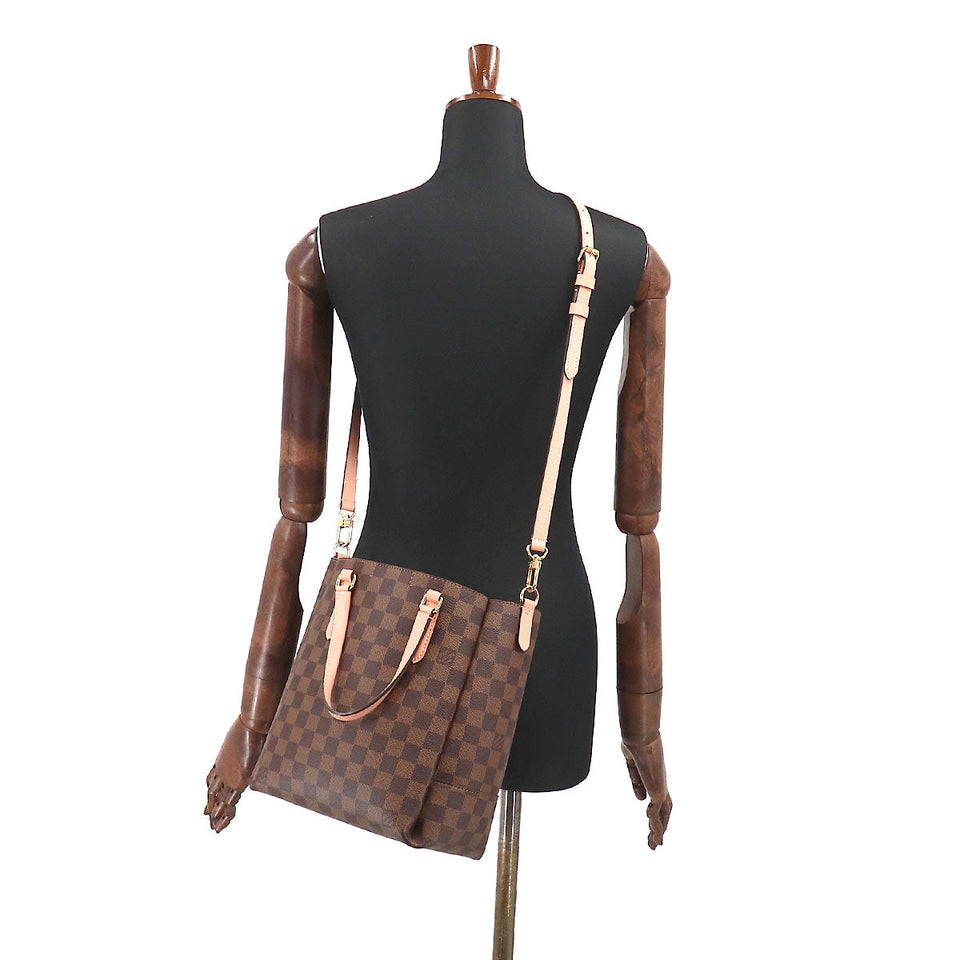 Louis Vuitton Damier Belmont Nv BB 2 Way Tote Shoulder Bag Ebene Venus