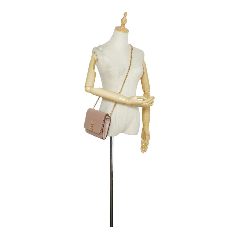 Louis Vuitton Pochette GM Chain Shoulder Bag Nude Beige Pink