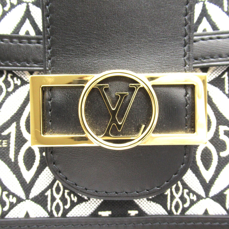 Louis Vuitton Dauphine MM Shoulder Bag Leather Monogram Black