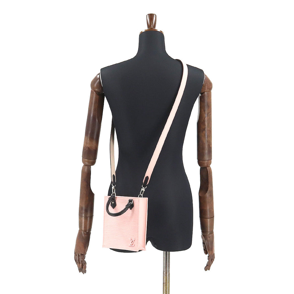 Louis Vuitton Epi Petit Sac Plat 2way Hand Shoulder Bag Rose Ballerine