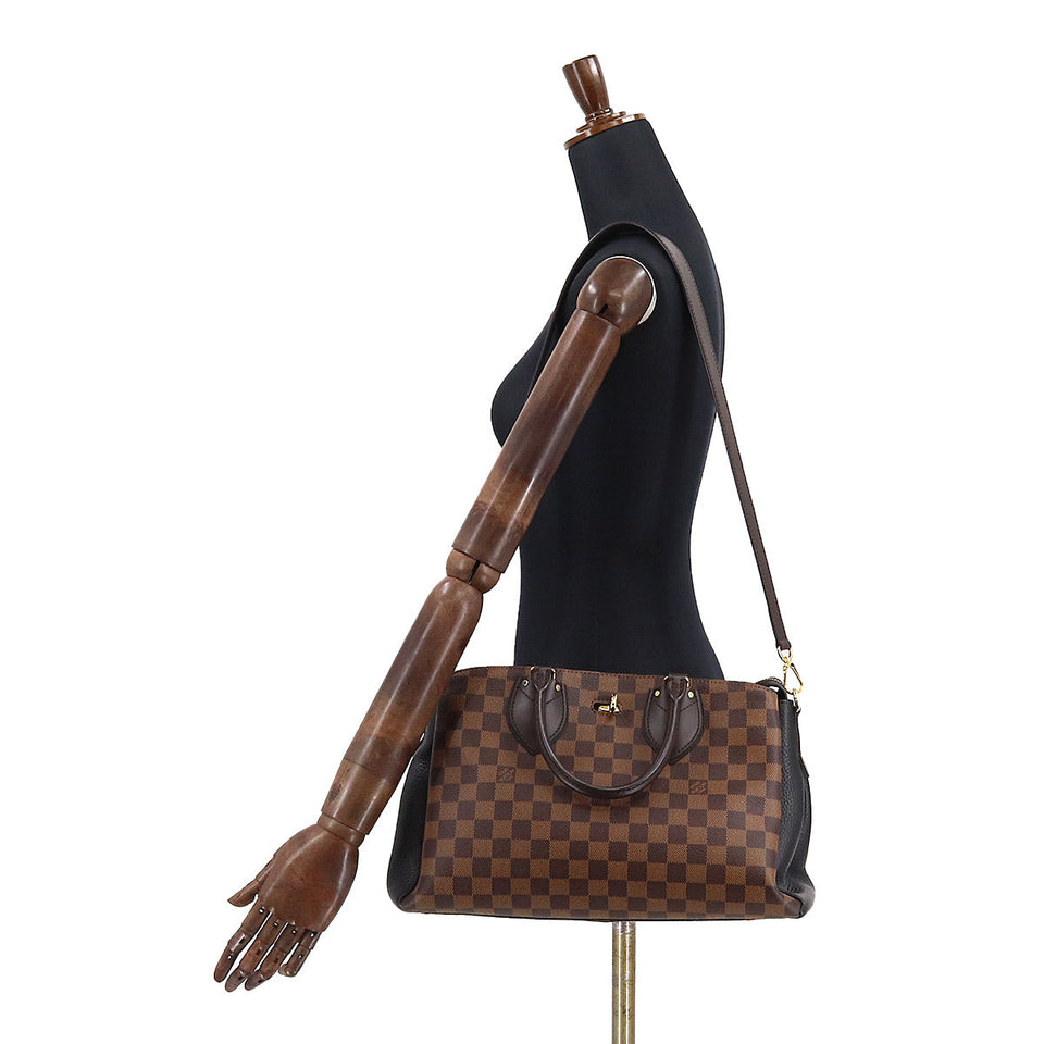 Louis Vuitton Damier Normandy 2 Way Hand Shoulder Bag Ebene Noir